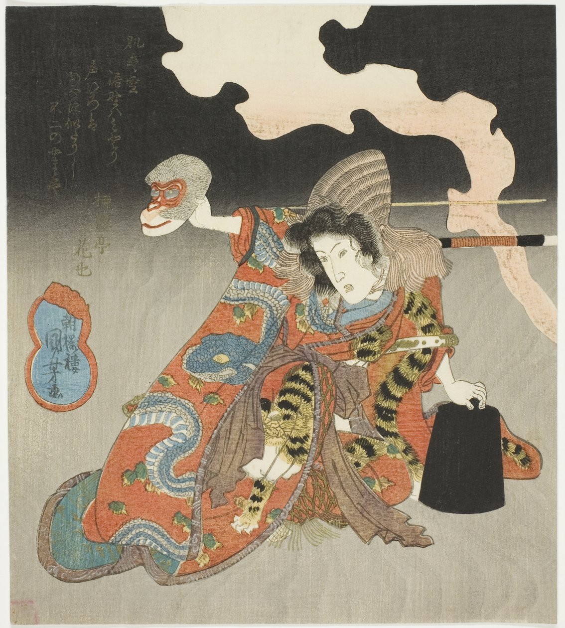 Aktor Iwai Hanshiro VI w roli kobiecej autorstwa Utagawa Kuniyoshi