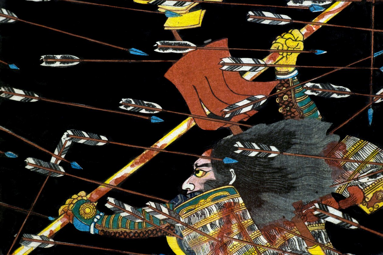 Bitwa pod Shijō Nawate, c.1857 autorstwa Utagawa Kuniyoshi