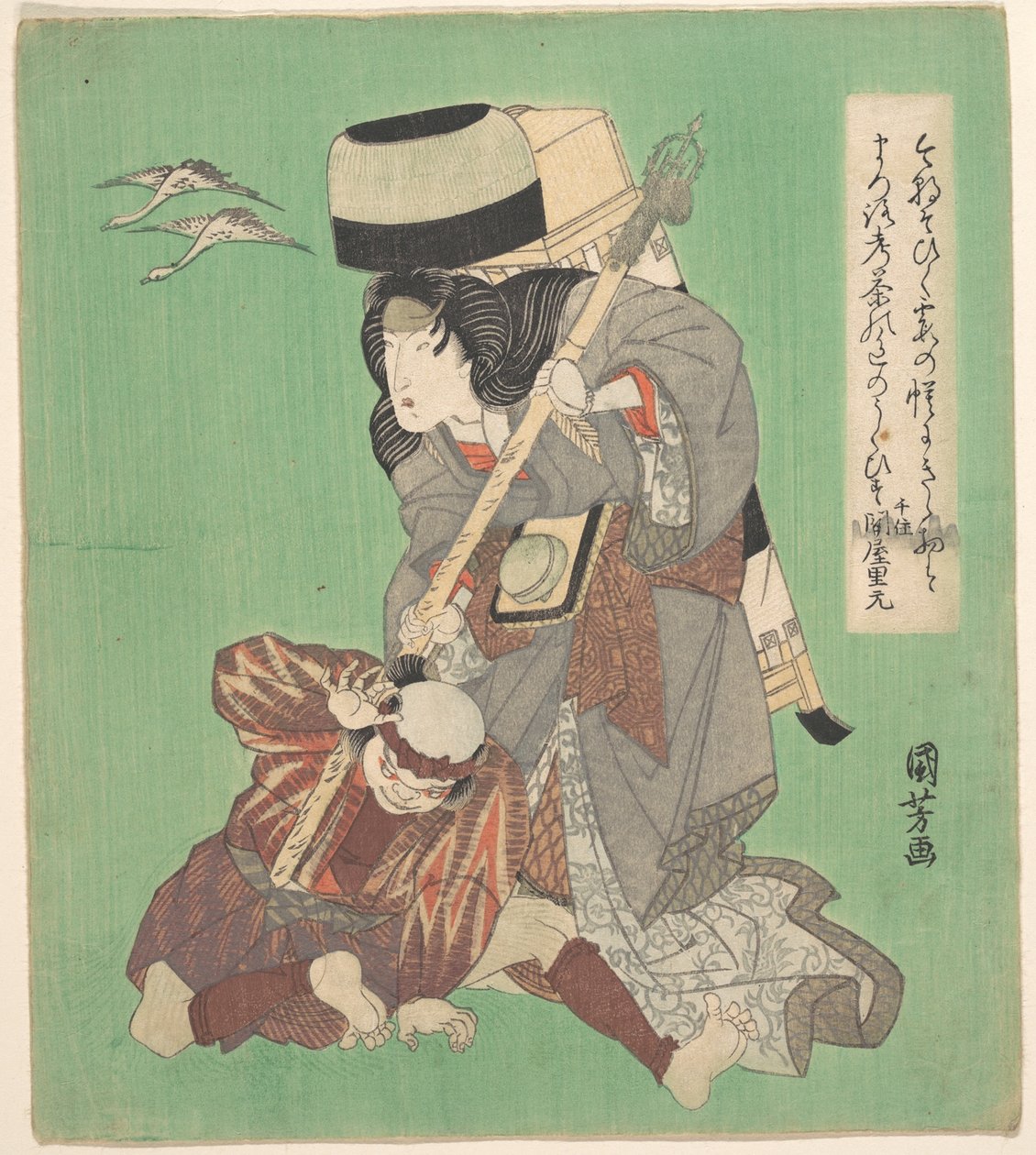 Scena teatralna autorstwa Utagawa Kuniyoshi