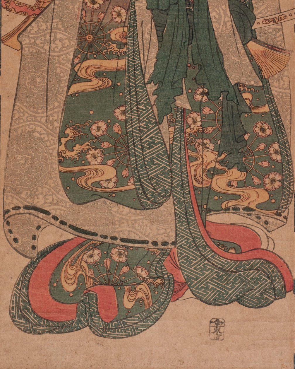 Bez tytułu; nadany tytuł: Shirabyōshi pod sudare (Sudare shita no shirabyōshi) autorstwa Utagawa Kuniyoshi