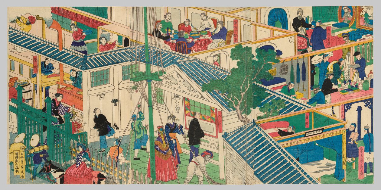 Dom kupca zagranicznego autorstwa Utagawa Sadahide