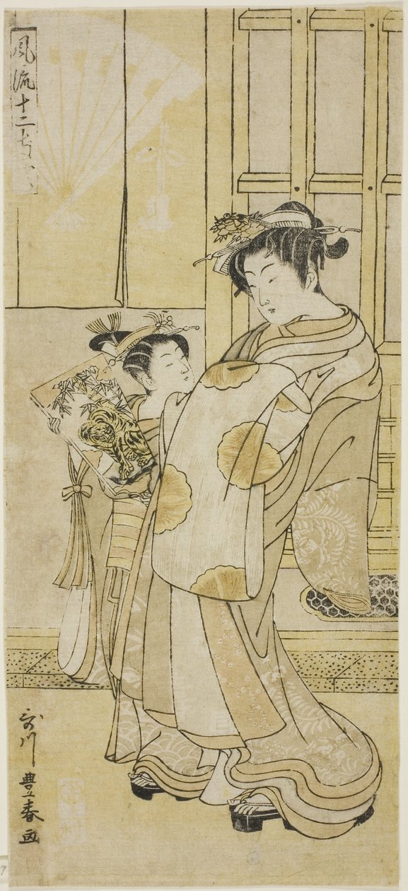 Kurtyzana i pomocnik autorstwa Utagawa Toyoharu