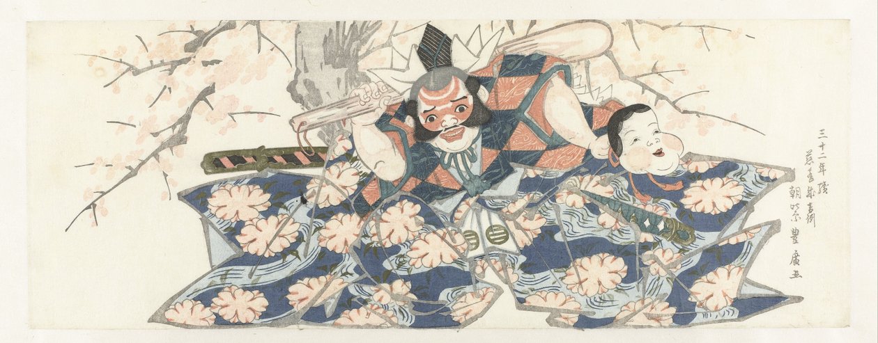 Wojownik trzymający tłuczek autorstwa Utagawa Toyohiro