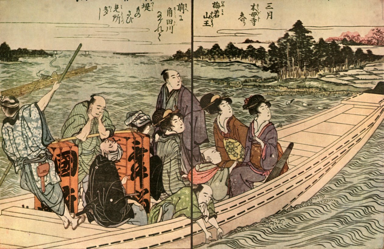 Ludzie podróżujący łodzią, 1804, 1924. autorstwa Utagawa Toyohiro