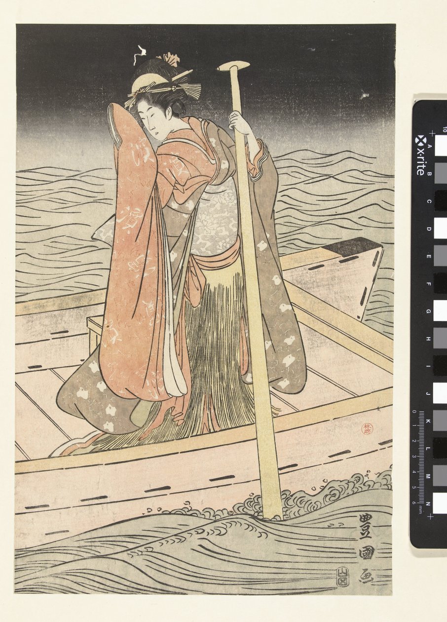 Młoda kobieta w łodzi autorstwa Utagawa Toyokuni (I)