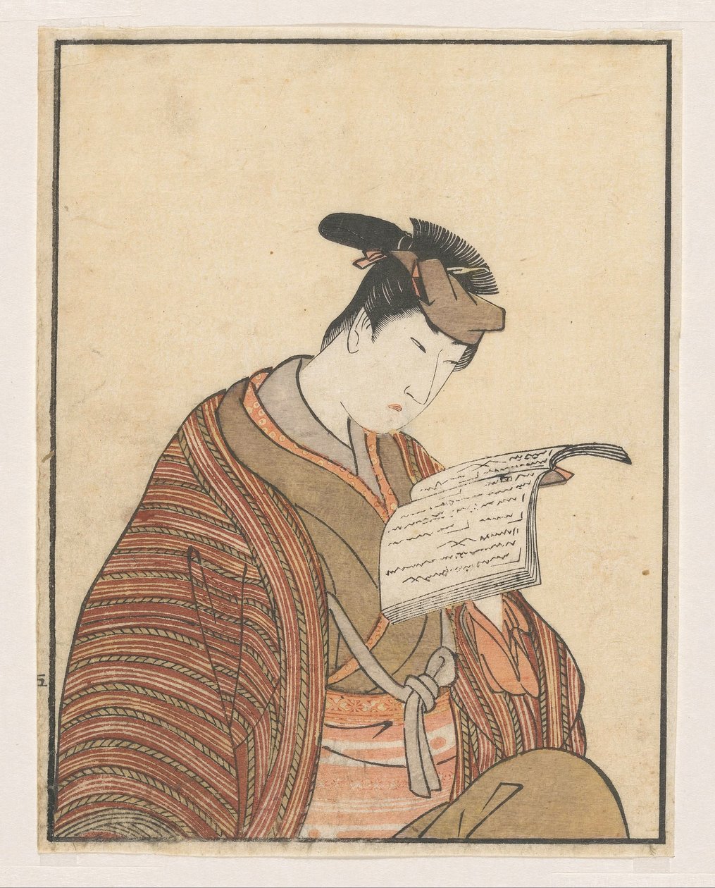 Aktor czytający autorstwa Utagawa Toyokuni (I)