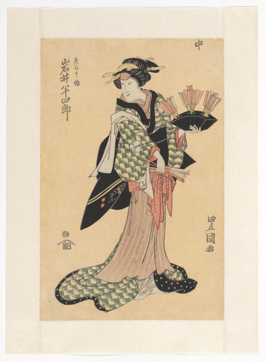 Oiwa trzyma strzały autorstwa Utagawa Toyokuni (I)