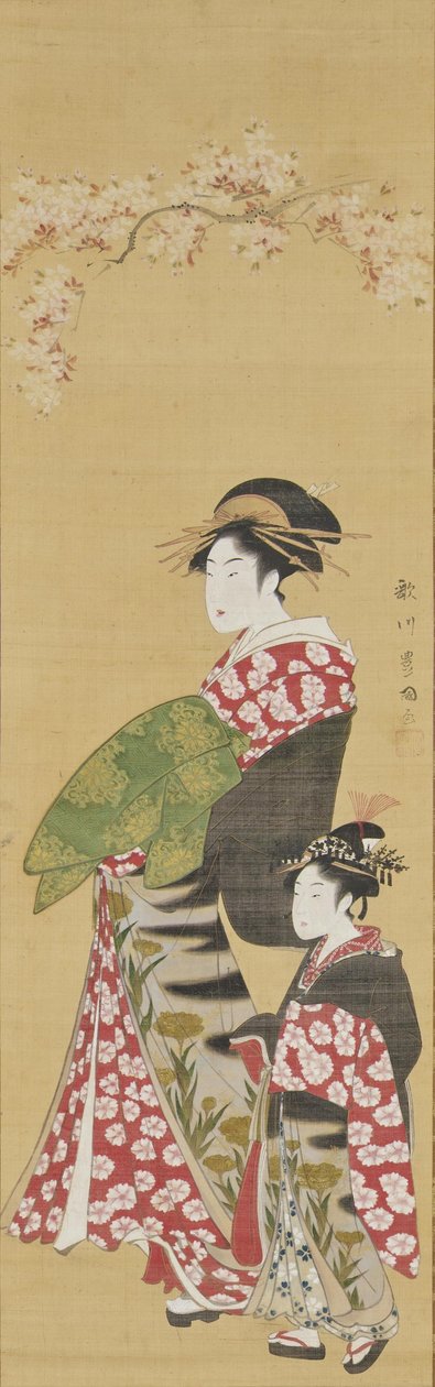 Kurtisanen unter Kirschblüten autorstwa Utagawa Toyokuni