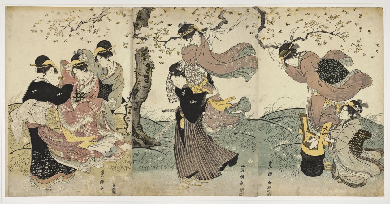 Kwiaty na wietrze, ok. godz. 1797-1800 autorstwa Utagawa Toyokuni