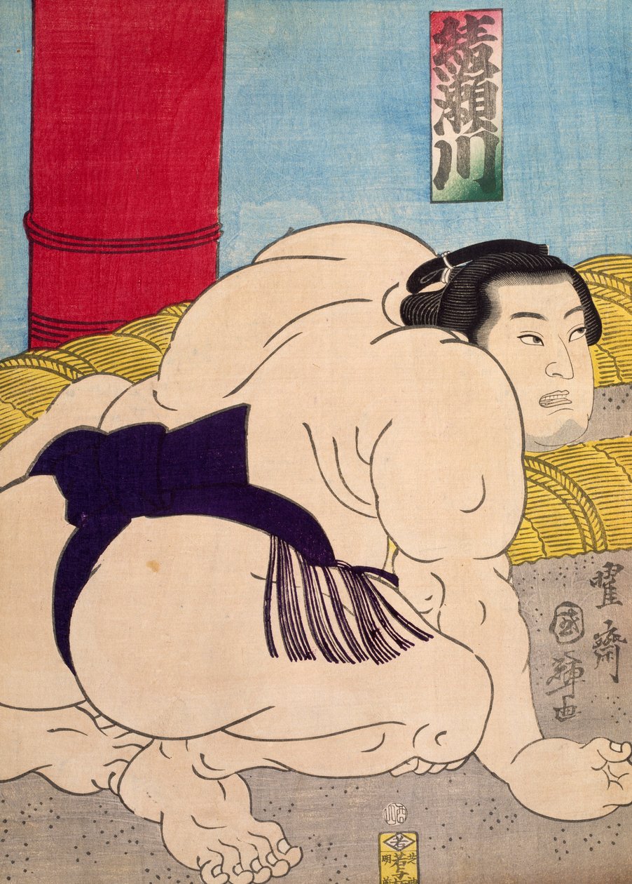 Zapaśnik sumo, Utagawa Toyokuni, drzeworyt autorstwa Utagawa Toyokuni