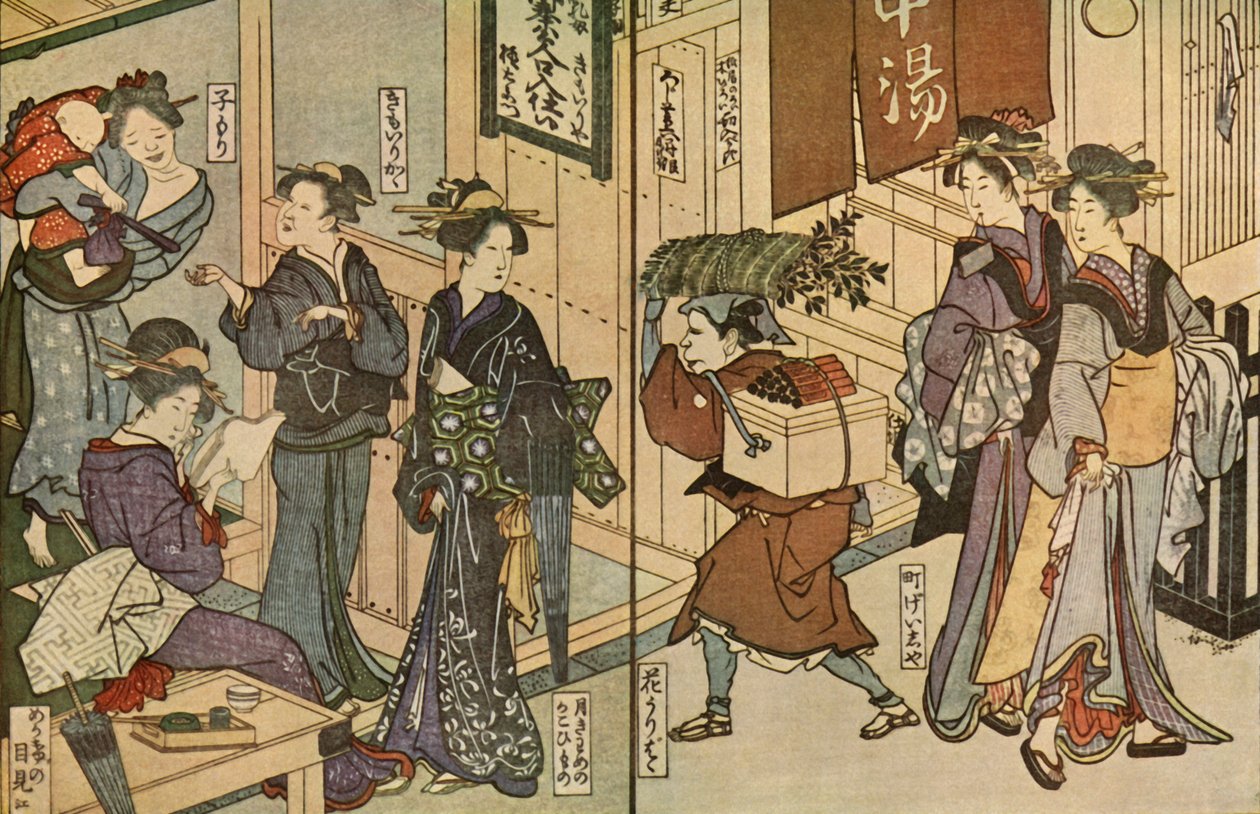 Kobiety i służący, 1802, 1924. autorstwa Utagawa Toyokuni