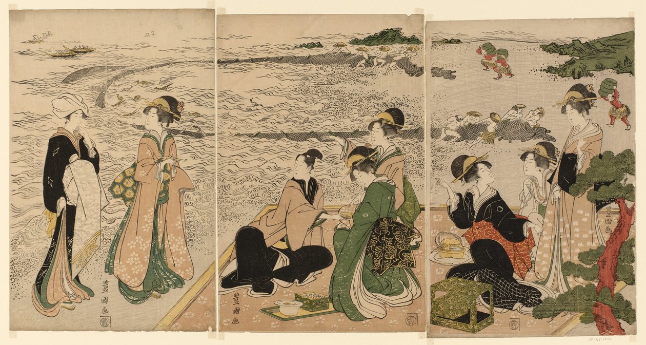 Wycieczka nad morze autorstwa Utagawa Toyokuni I