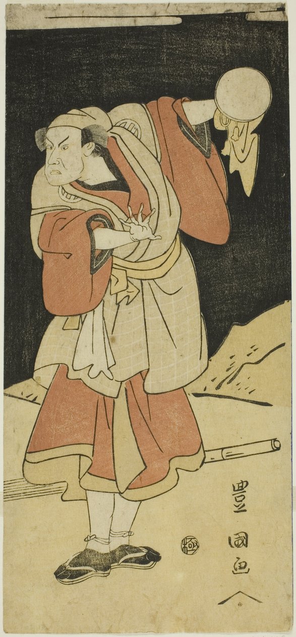 Aktor w scenie z dramatu autorstwa Utagawa Toyokuni I