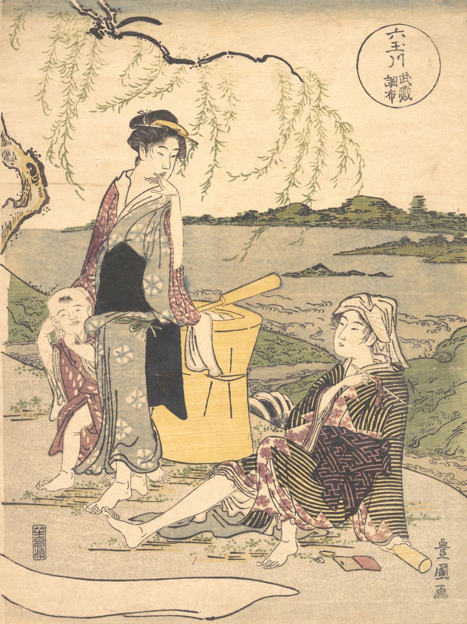 Rzeka Tama Chofu, co? 1789. autorstwa Utagawa Toyokuni I