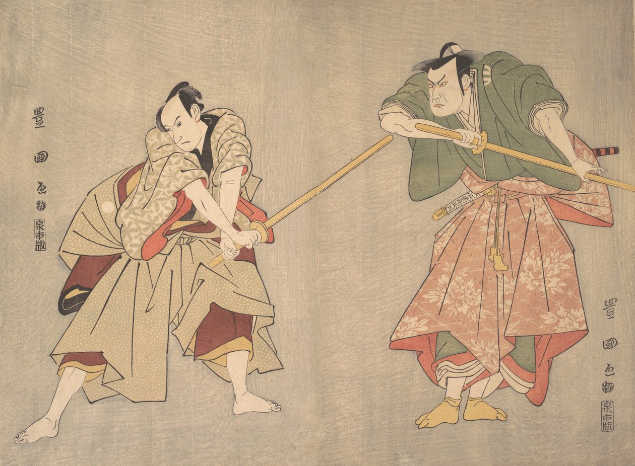 Scena z niezidentyfikowanego dramatu, ca. 1800. autorstwa Utagawa Toyokuni I