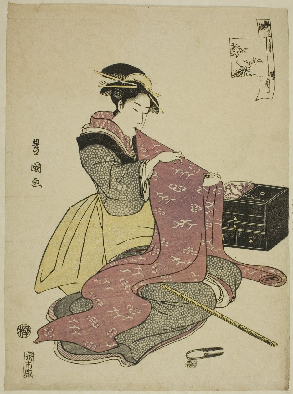 Dwunasty miesiąc (Goku getsu), z serii „Modne dwanaście miesięcy (Furyu junikagetsu)” autorstwa Utagawa Toyokuni I