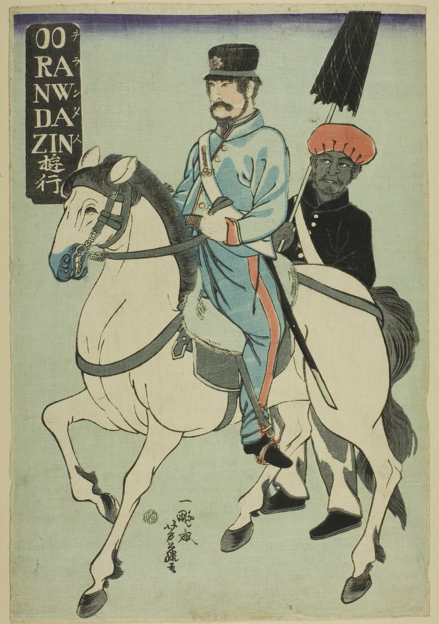 Holender Spacerujący (Orandajin yuko) autorstwa Utagawa Yoshifuji