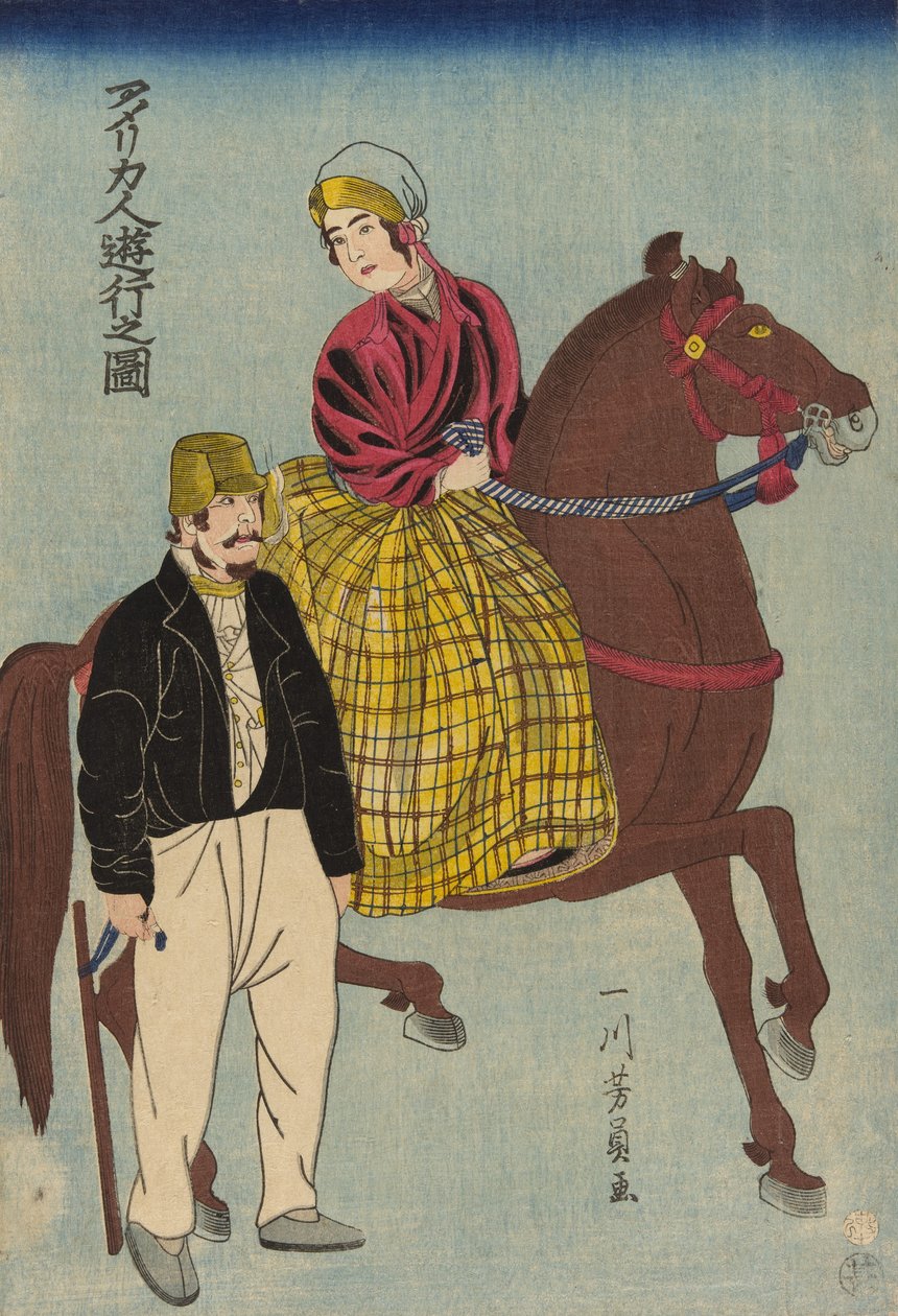Amerykanie na wycieczce autorstwa Utagawa Yoshikazu