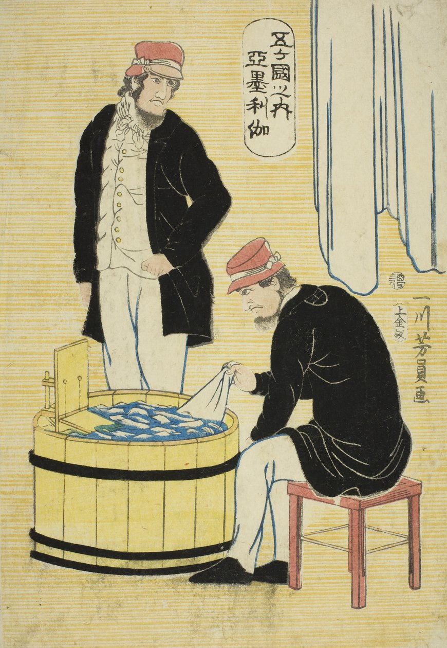 Wśród pięciu narodów: Amerykanie autorstwa Utagawa Yoshikazu