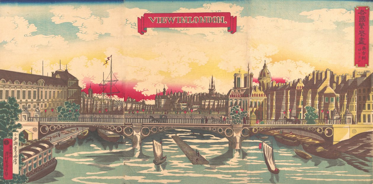 Zobacz w Londynie, Prosperity of Countries: Londyn, Anglia, wrzesień 1872.. autorstwa Utagawa Yoshimori
