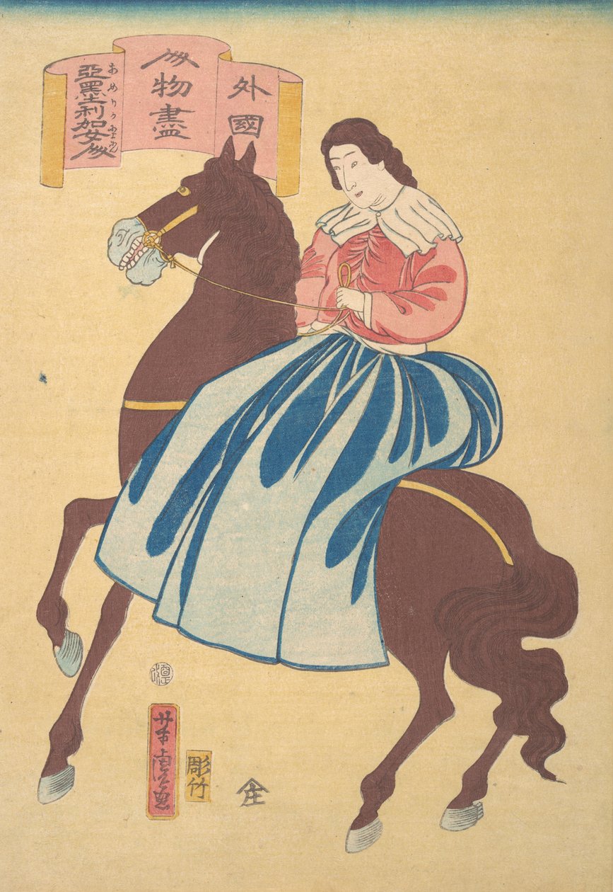 Amerykańska amazonka, 1. miesiąc, 1861. autorstwa Utagawa Yoshitora