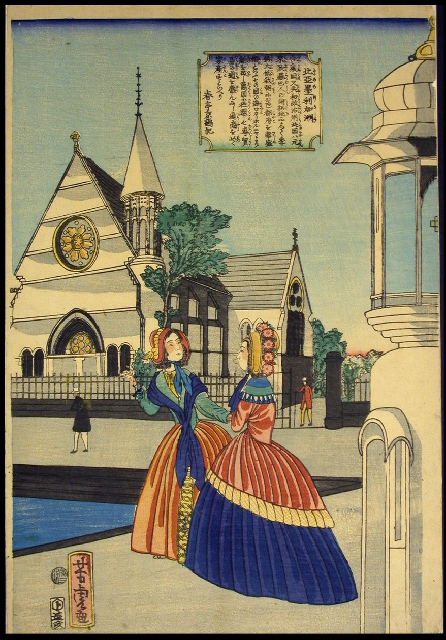 Ameryka Północna (Ameryka w zestawie) autorstwa Utagawa Yoshitora