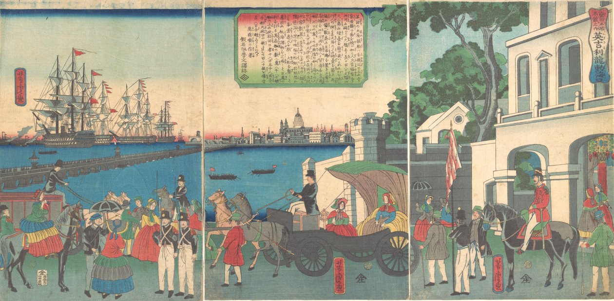 Port w Londynie, Anglia, 2. miesiąc, 1862. autorstwa Utagawa Yoshitora