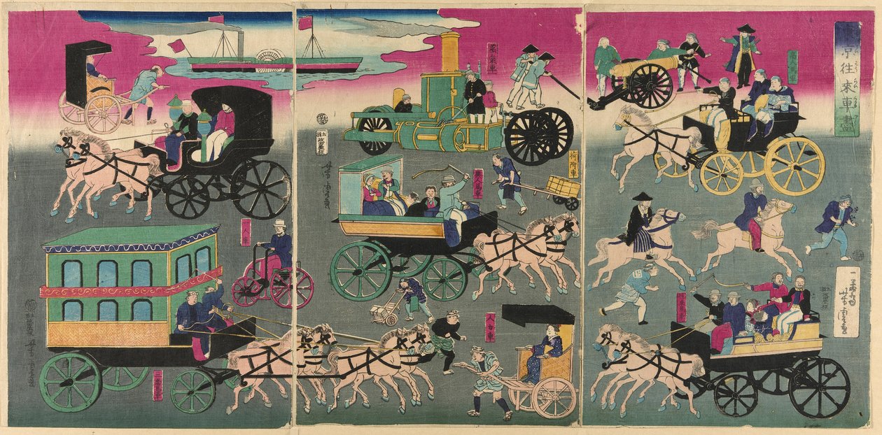 Tokio Orai Samochód Zukushi autorstwa Utagawa Yoshitora