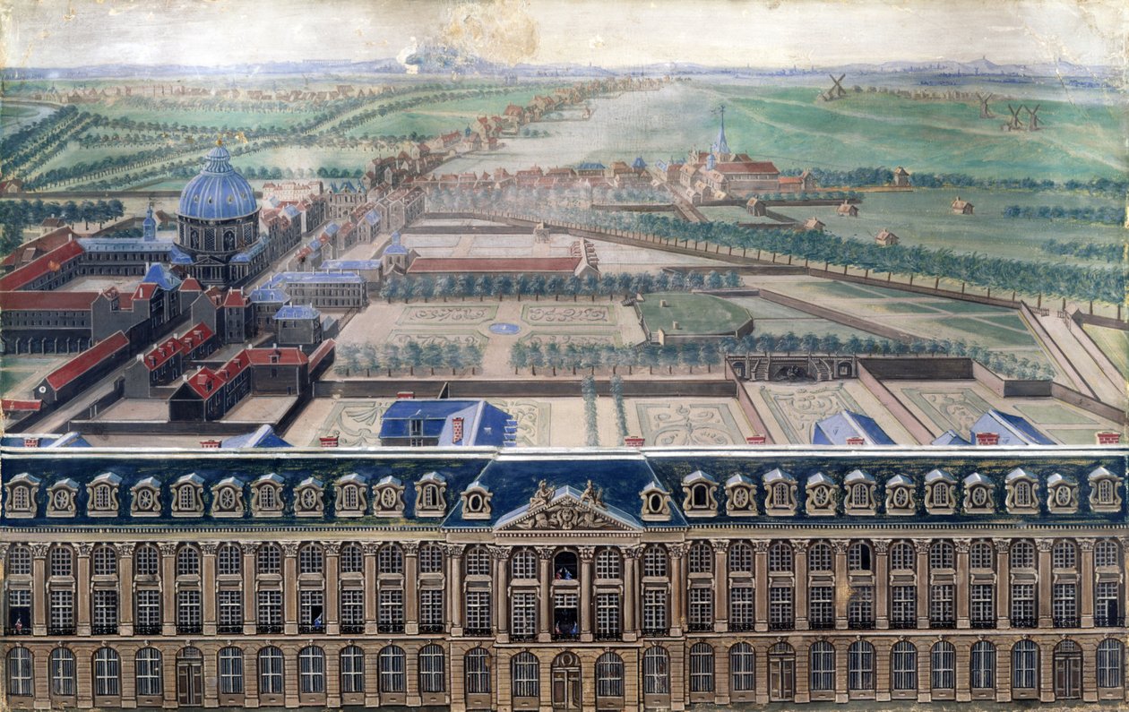 Zachodnia fasada Place Louis-Le-Grand i Faubourg Saint-Honore, c.1705 autorstwa V. Antier
