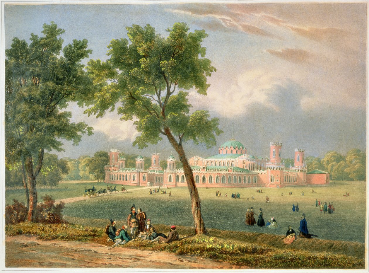 Pałac Piotra Wielkiego w Moskwie, druk Edouard Jean-Marie Hostein (1804-89), wyd. Lemercier, Paryż, lata czterdzieste XIX wieku autorstwa V. Adam