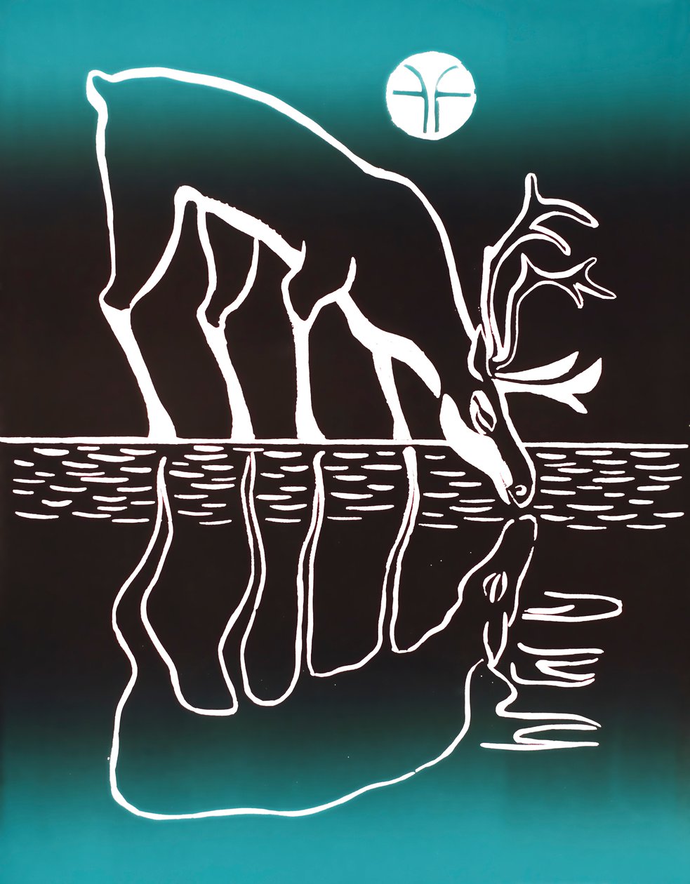 Drinking Caribou, 2018 (tusz na papierze) autorstwa Vadym Vaskovsky