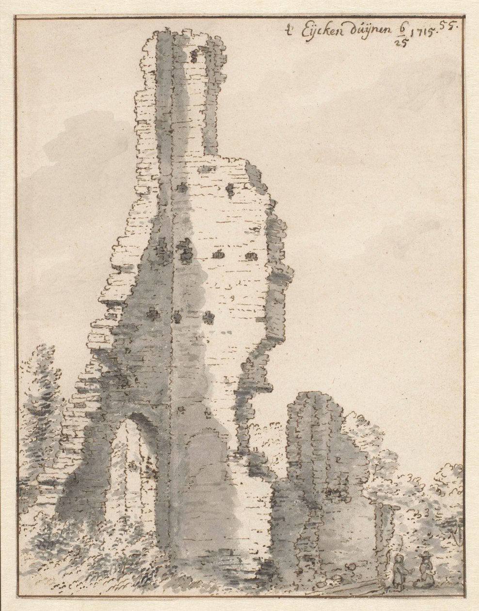 Ruiny kościoła Eik en Duinen niedaleko Hagi autorstwa Valentijn Klotz (attributed to)