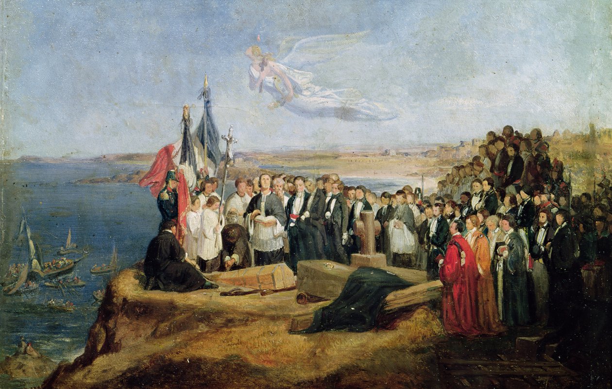Pogrzeb wicehrabiego de Chateaubriand (1768-1848) w Grand-Be, 19 lipca 1848 r. autorstwa Valentin Louis Doutreleau