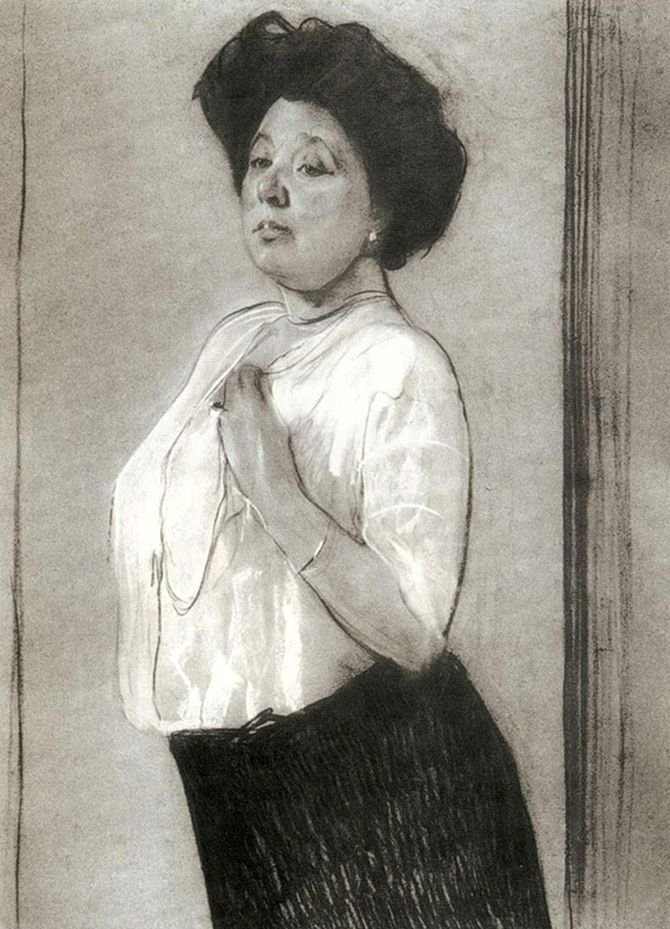 Portret Nadieżdy Lamanowan: n autorstwa Valentin Aleksandrovich Serov