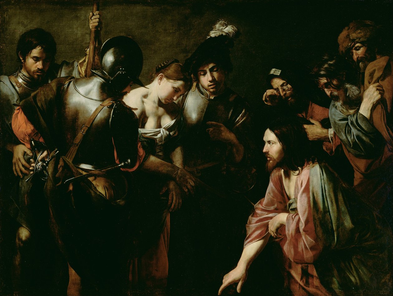 Chrystus i cudzołożnica autorstwa Valentin de Boulogne