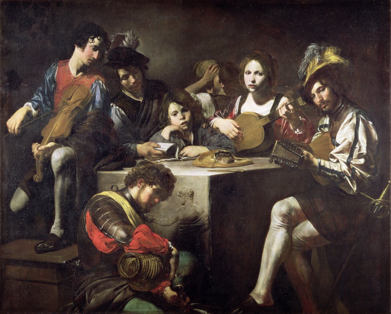 Koncert wokół płaskorzeźby autorstwa Valentin de Boulogne