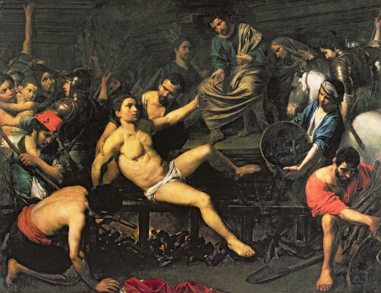 Męczeństwo św. Wawrzyńca, ok. 162122 autorstwa Valentin de Boulogne