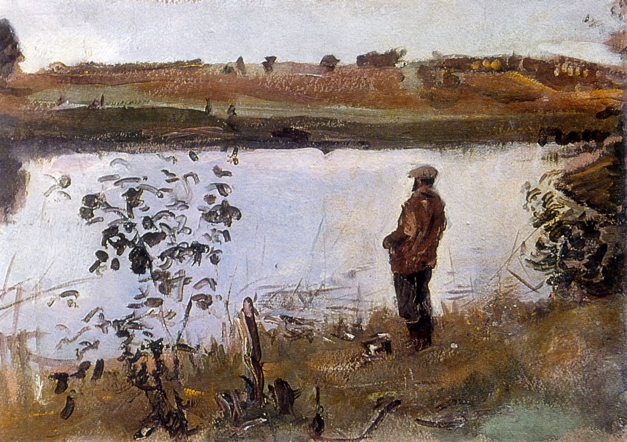 Artysta Konstantin Korovin na brzegu rzeki autorstwa Valentin Aleksandrovich Serov
