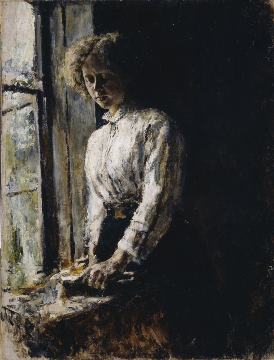 W oknie. Portret Olgi Fiodorovnej Trubnikowej, 1886 r. autorstwa Valentin Aleksandrovich Serov