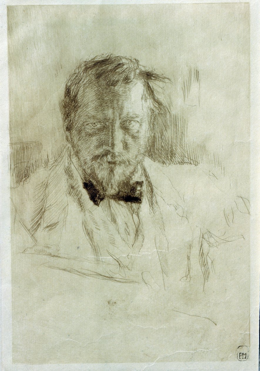 Autoportret (Autoportret). Akwaforta Walentyna Aleksandrowicza Sierow (1865-1911) autorstwa Valentin Aleksandrovich Serov