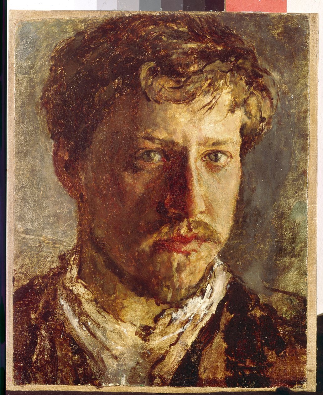 Autoportret. (Autoportret). Obraz Walentyna Aleksandrowicza Sierowa (1865-1911), olej na płótnie, ok. 1880 r. Sztuka rosyjska autorstwa Valentin Aleksandrovich Serov