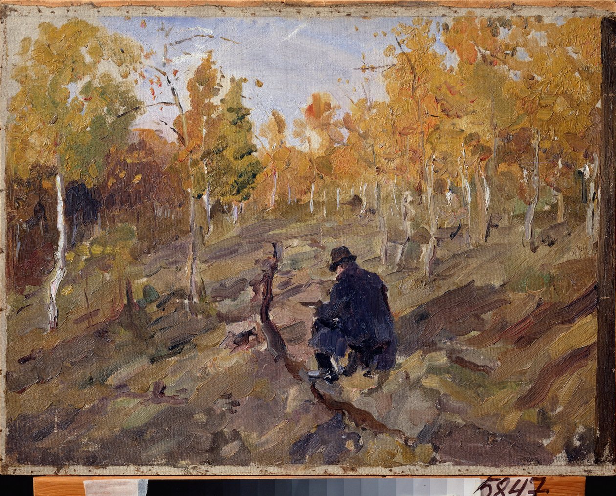 Constantin Korovin (Konstantin Korovin) (1861-1939) przy pracy. Obraz Valentina Aleksandrowicza Sierowa (1865-1911), olej na płótnie autorstwa Valentin Aleksandrovich Serov