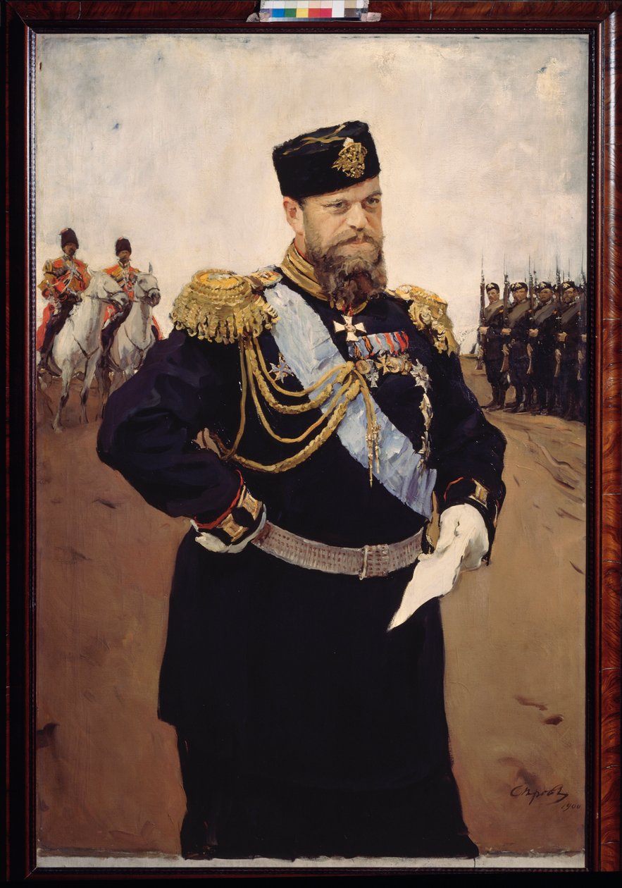 Portret cesarza Aleksandra III (1845-1894). Obraz Valentina Aleksandrowicza Sierowa (1865-1911), olej na płótnie autorstwa Valentin Aleksandrovich Serov