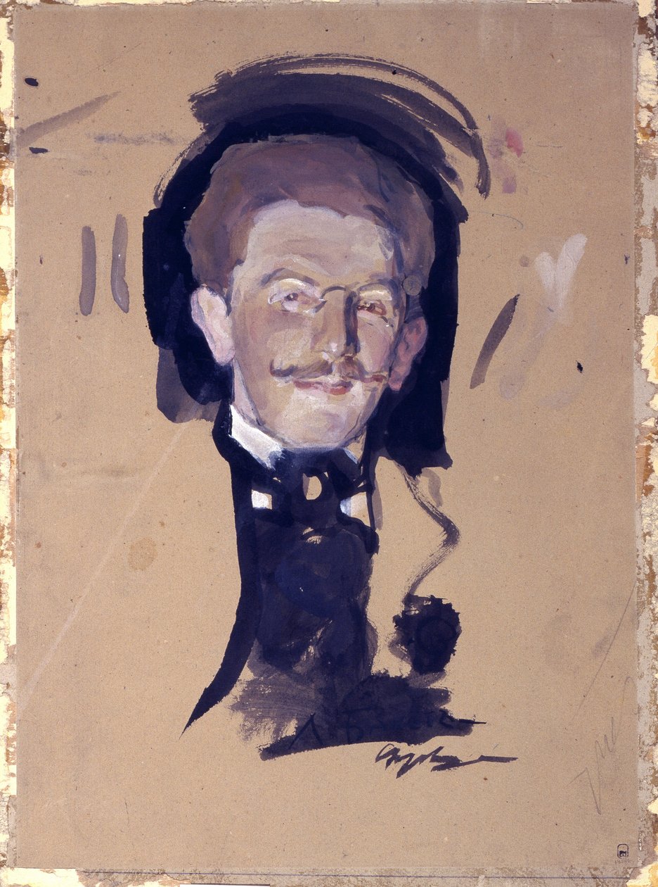 Portret artysty Leona Baksta (Lev Rosenberg autorstwa Valentin Aleksandrovich Serov