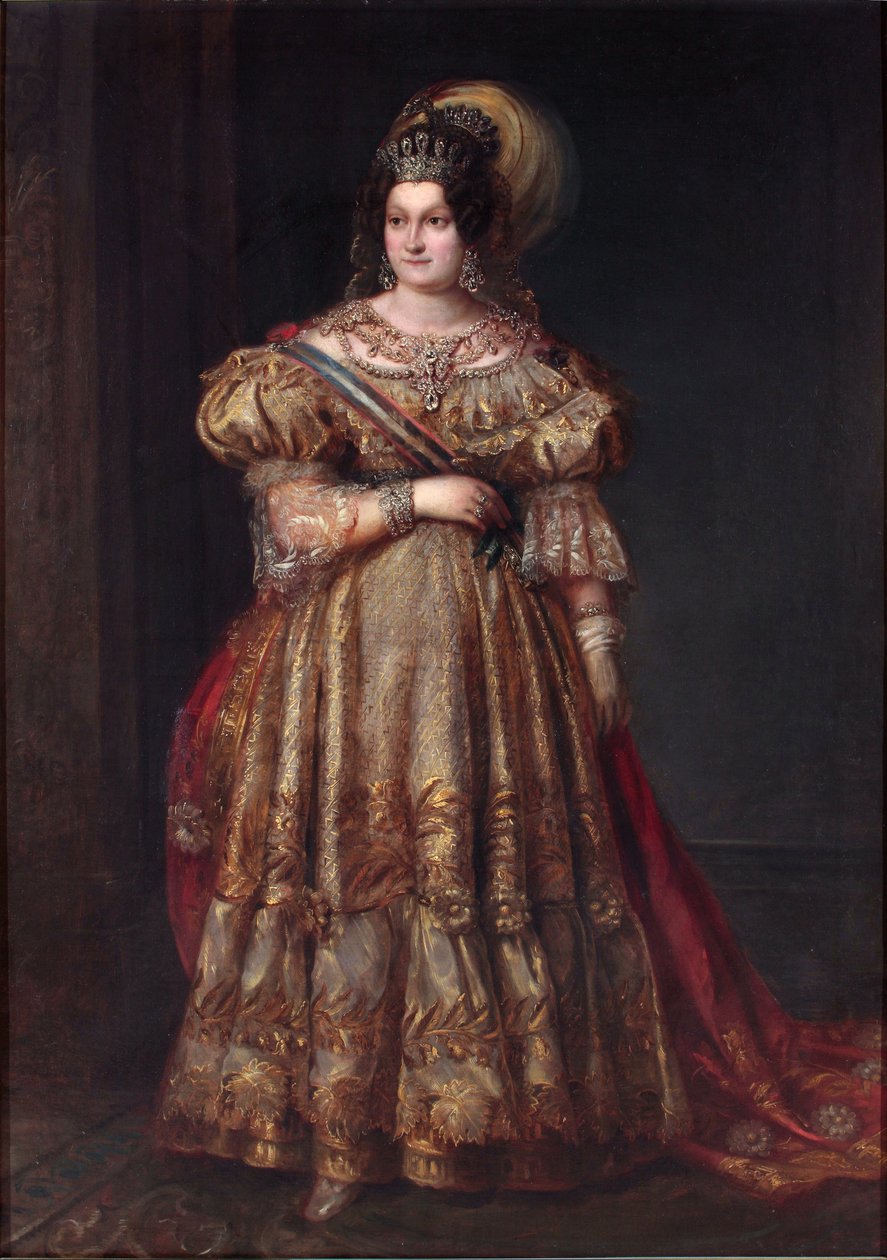 Marie Christine Ferdinande de Bourbon, Princess Royal of the Two Sycilies - Marie-Christine de Bourbon-Siciles (1806-1878) - Portret Marii Christiny z Dwóch Sycylii (1806-1878) autorstwa Carderera y Solano, Valentin (1796-1880) . Olej na płótnie, rozmiar:  autorstwa Valentin Carderera y Solano