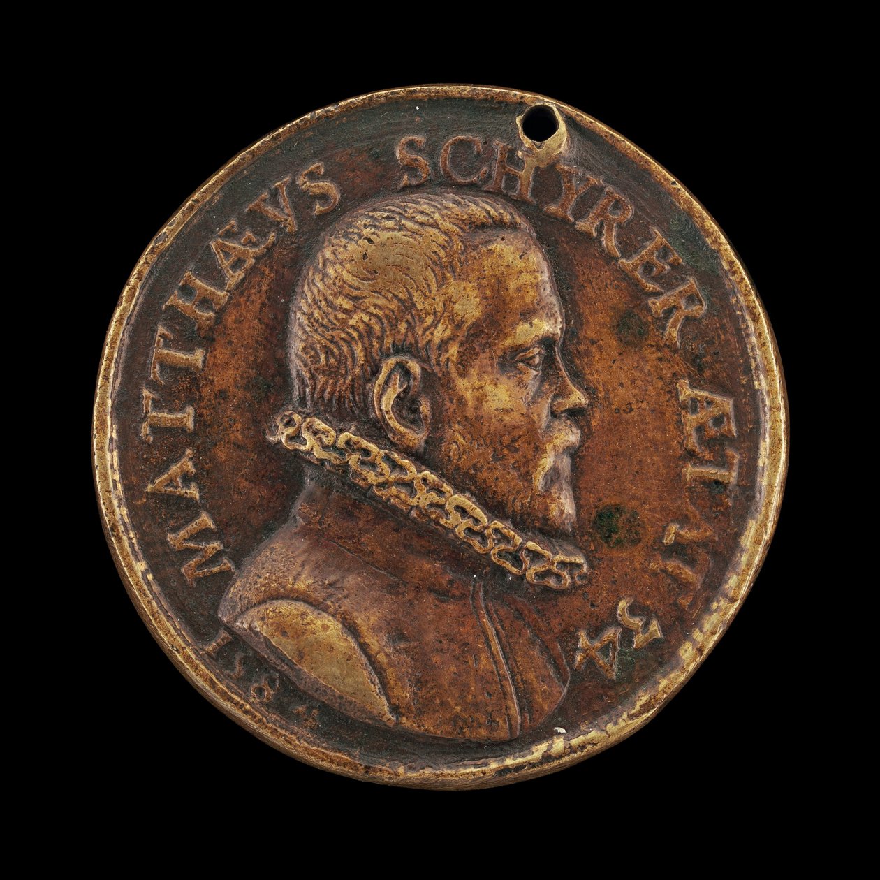 Matthaus Schyrer, ur. 1550, drukarz [awers], 1584. autorstwa Valentin Maler