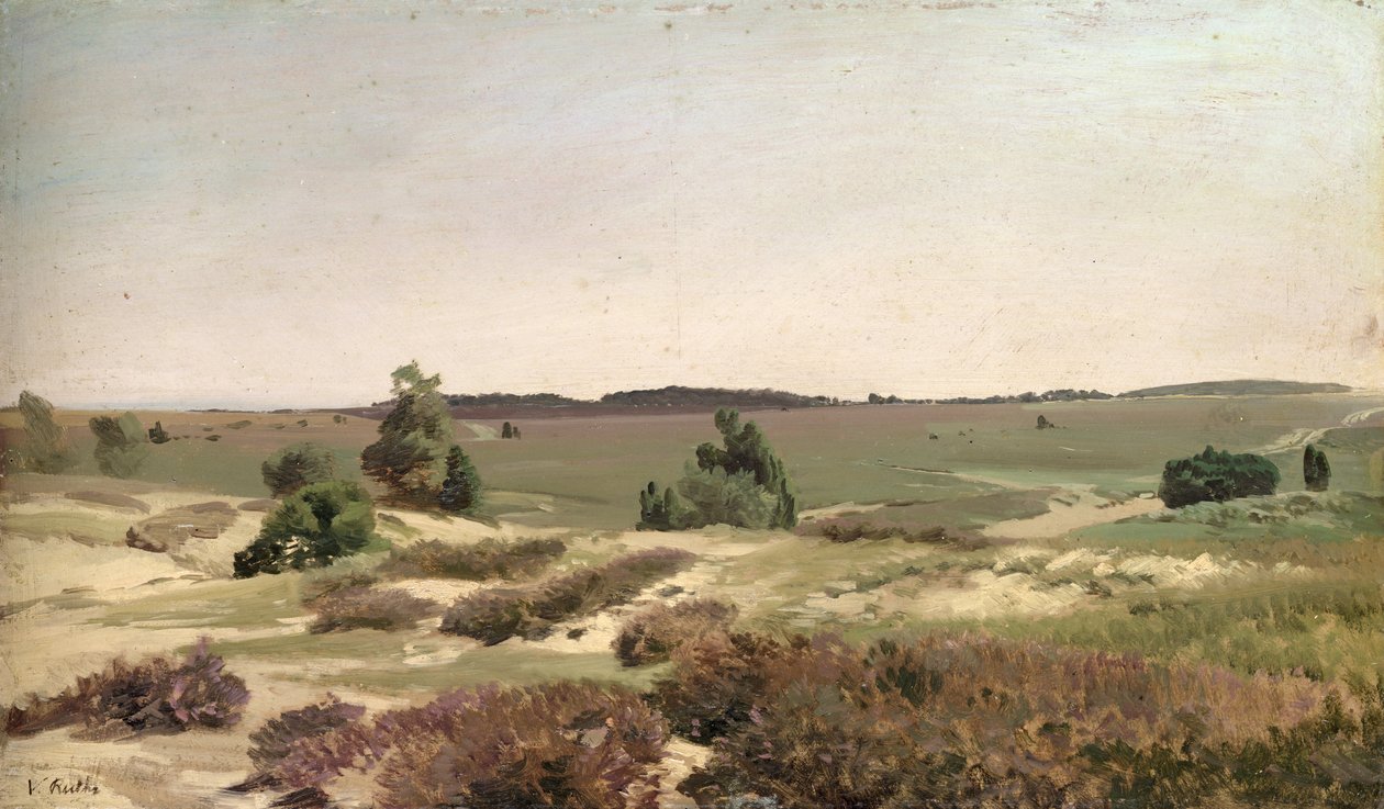 Heath koło Wilsede, 1887 (olej na papierze na płycie) autorstwa Valentin Ruths