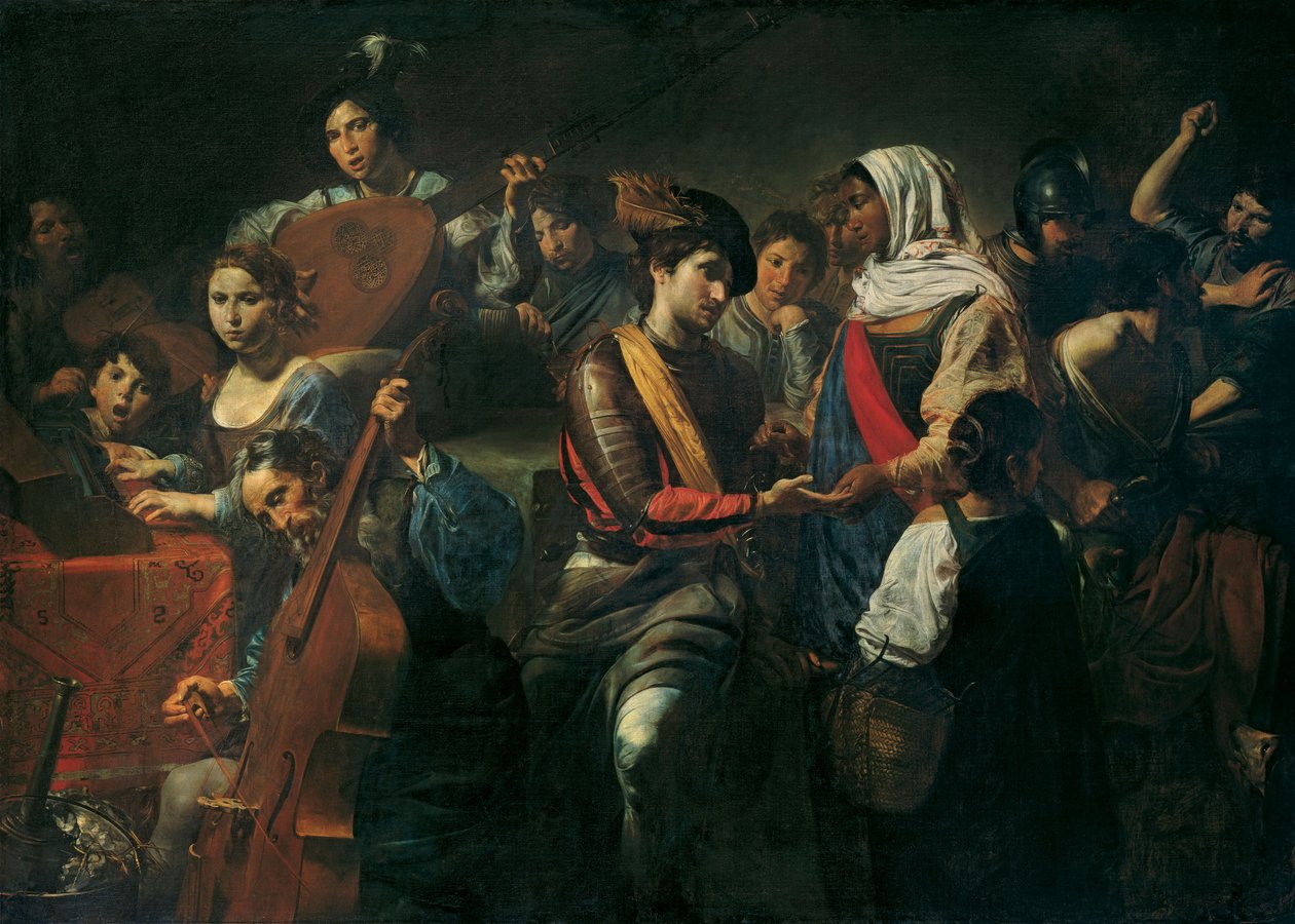 Merry Company z Fortune Teller, 1631 autorstwa Valentin de Boullogne
