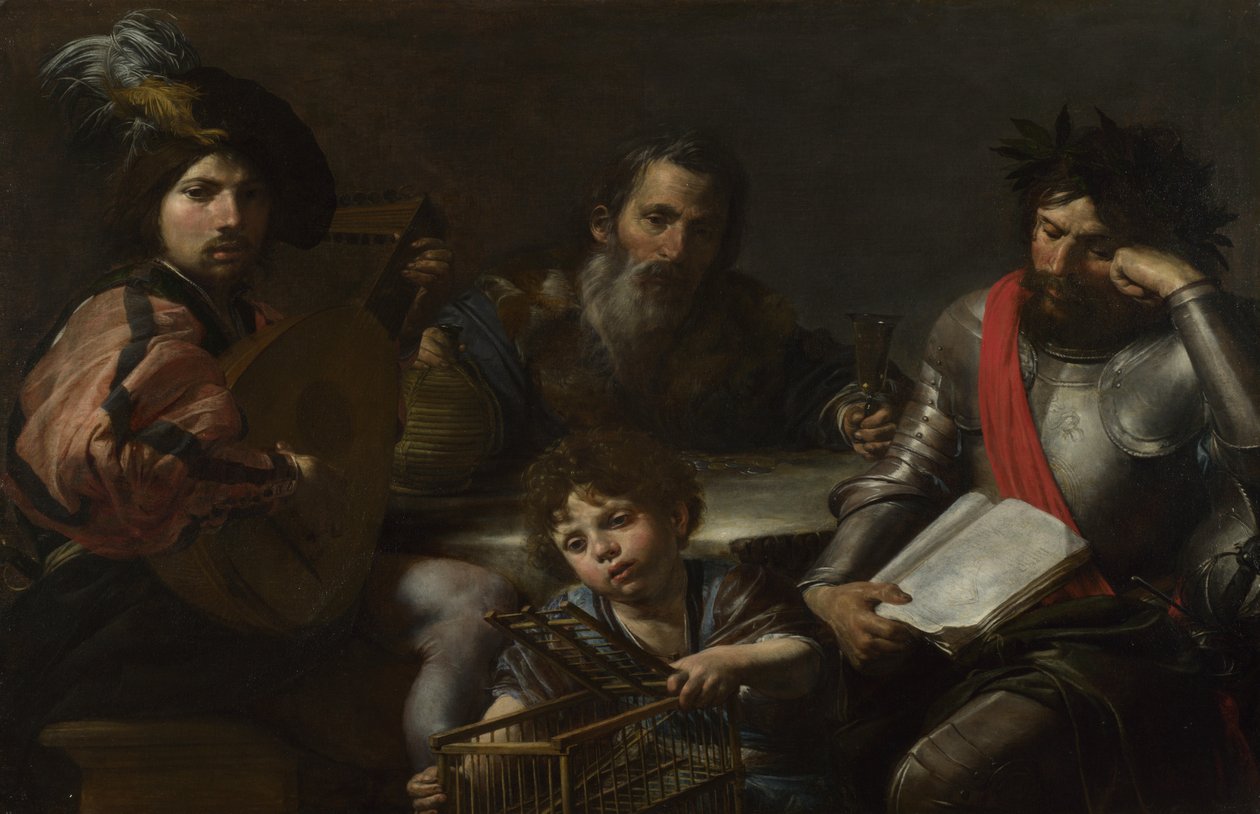 Cztery Wieki Człowieka, c. 1629 autorstwa Valentin de Boullogne