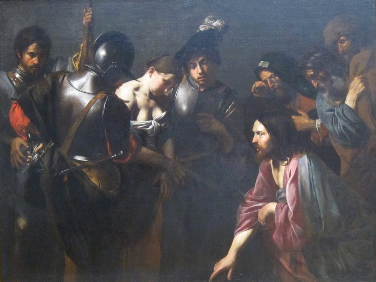 Chrystus i cudzołożnica autorstwa Valentin de Boulogne